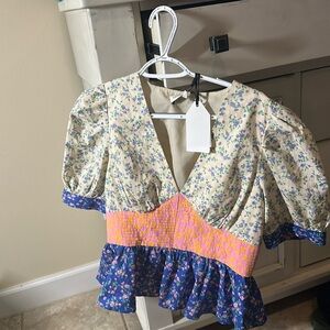 NWT English Factory Mixed Floral Print Top